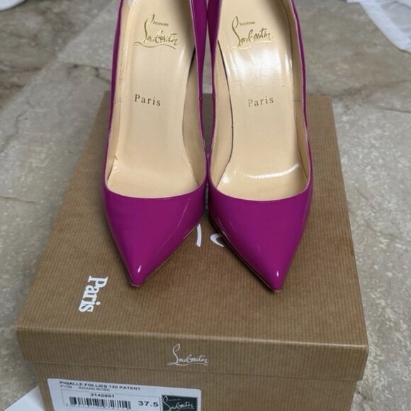 Christian Louboutin Pigalle Follies 120 Indian Rose 120mm Patent Heels - Picture 14 of 15